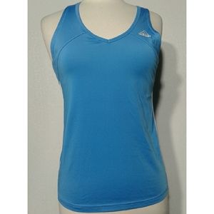 Adidas V-neck tank top blue and white color size M